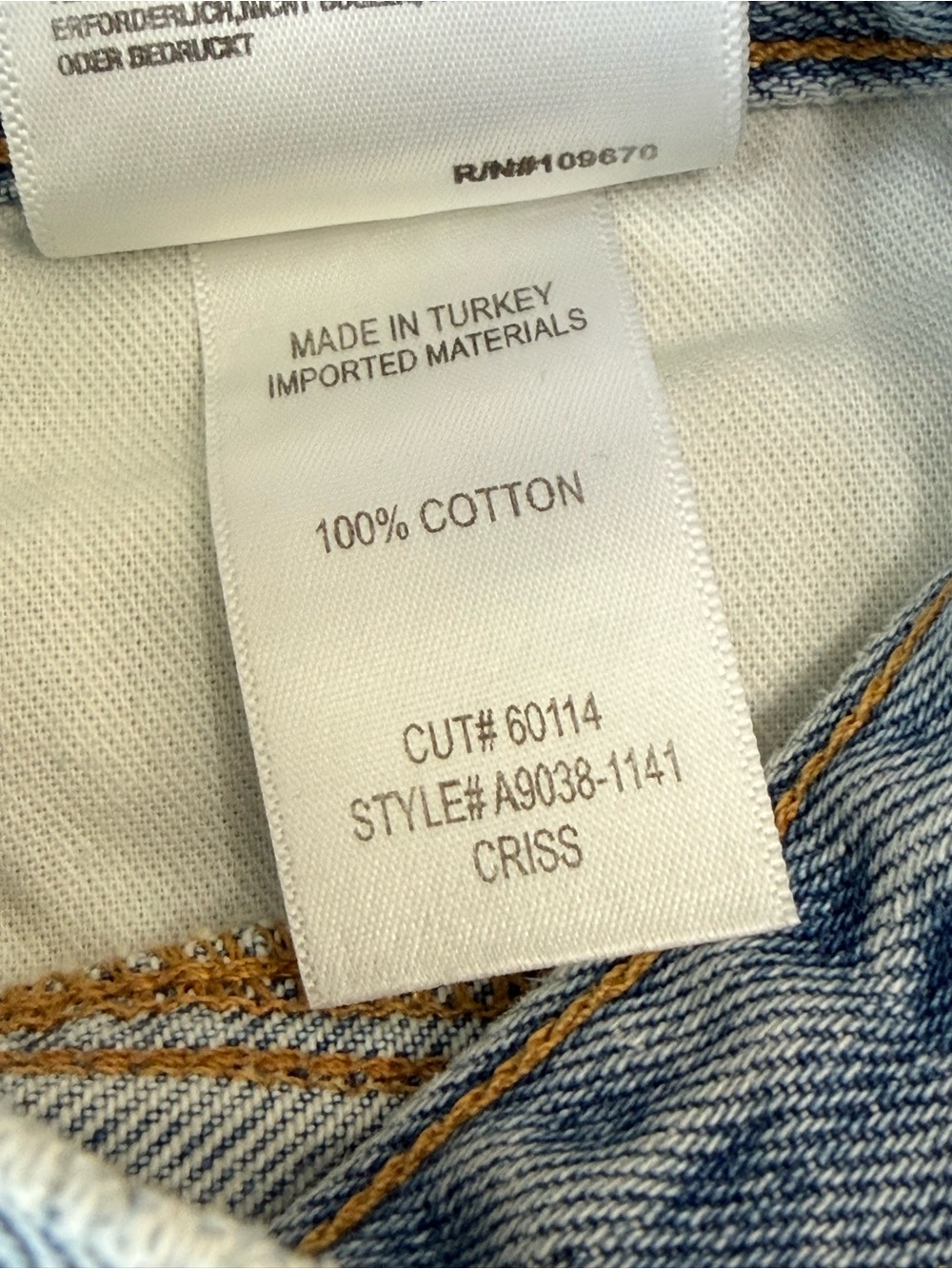 AGOLDE CRISS CROSS FRAYED HEM BLUE JEAN SHORTS - Picture 7 of 9